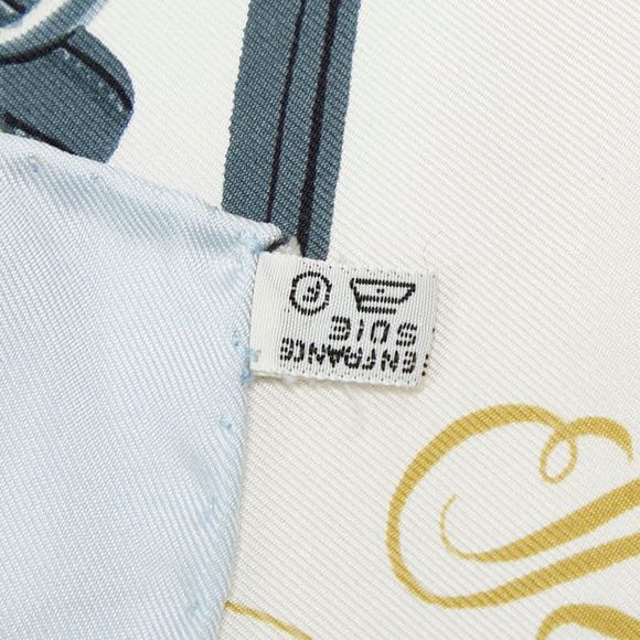 Hermes Carre 90 Brides De GALA Ceremonial Maitre D'oeuvre Light Blue Multicolor - Picture 4 of 4